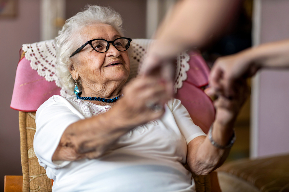 Senior receiving compassionate care